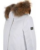 Womens Technical Fabric Jacket with Goose Down Filling and Fur Hood L Women