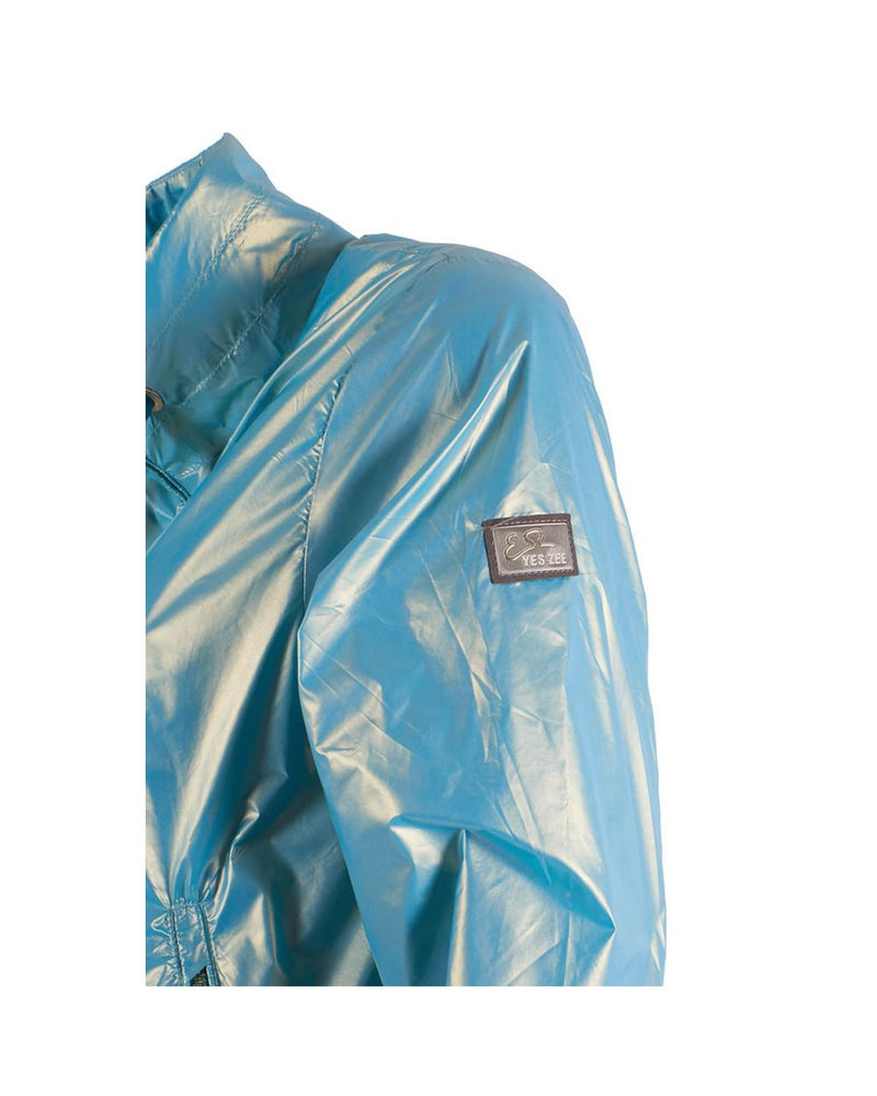 Yes Zee Women's Light Blue Nylon Jackets & Coat - M