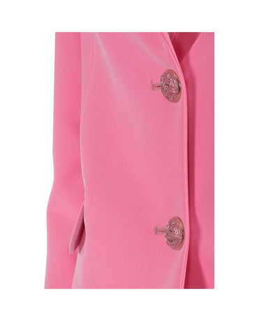 Yes Zee Women's Pink Nylon Suits & Blazer - L