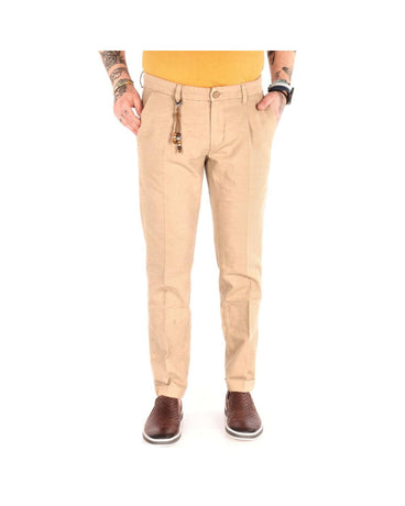 Yes Zee Men's Beige Cotton Jeans & Pant - W33 US