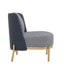 Cecily Upholstered Slipper Chair armchair in deep blue