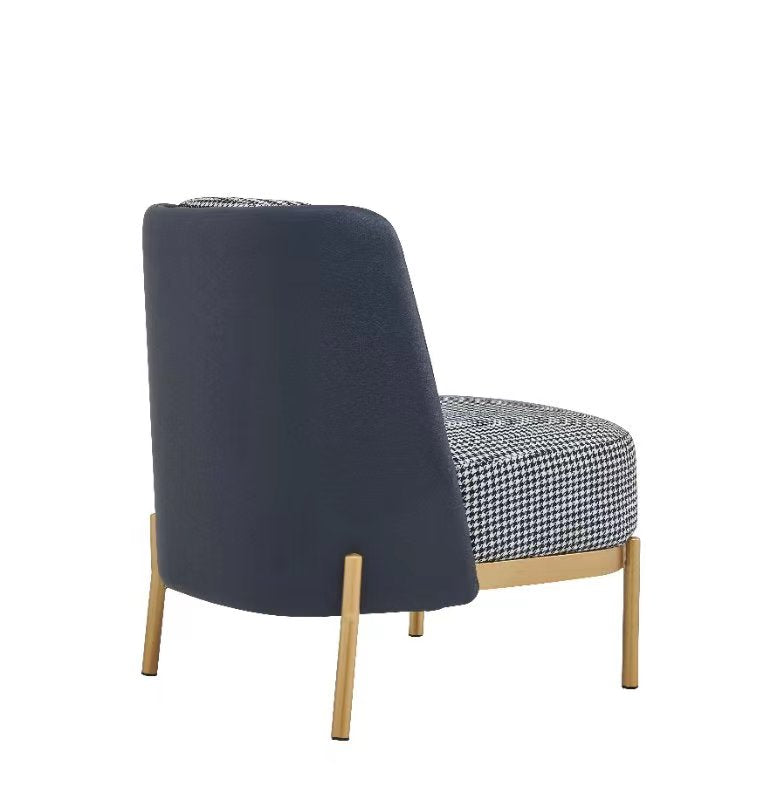 Cecily Upholstered Slipper Chair armchair in deep blue