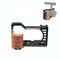 Wood Handle Metal Camera Cage For Sony Alpha 7C Stabilizer Rig