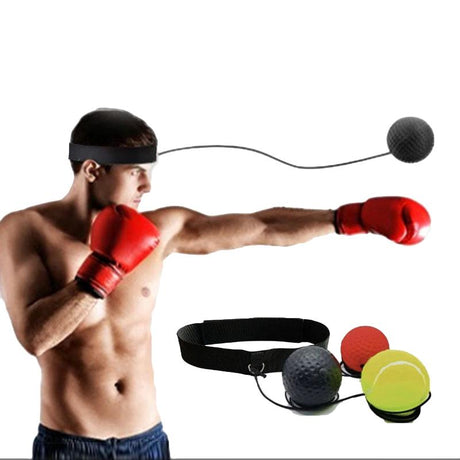 Indoor Boxing Reflex Training Ball With Headband - Black Pu Speed Ball - Pu Ball Black