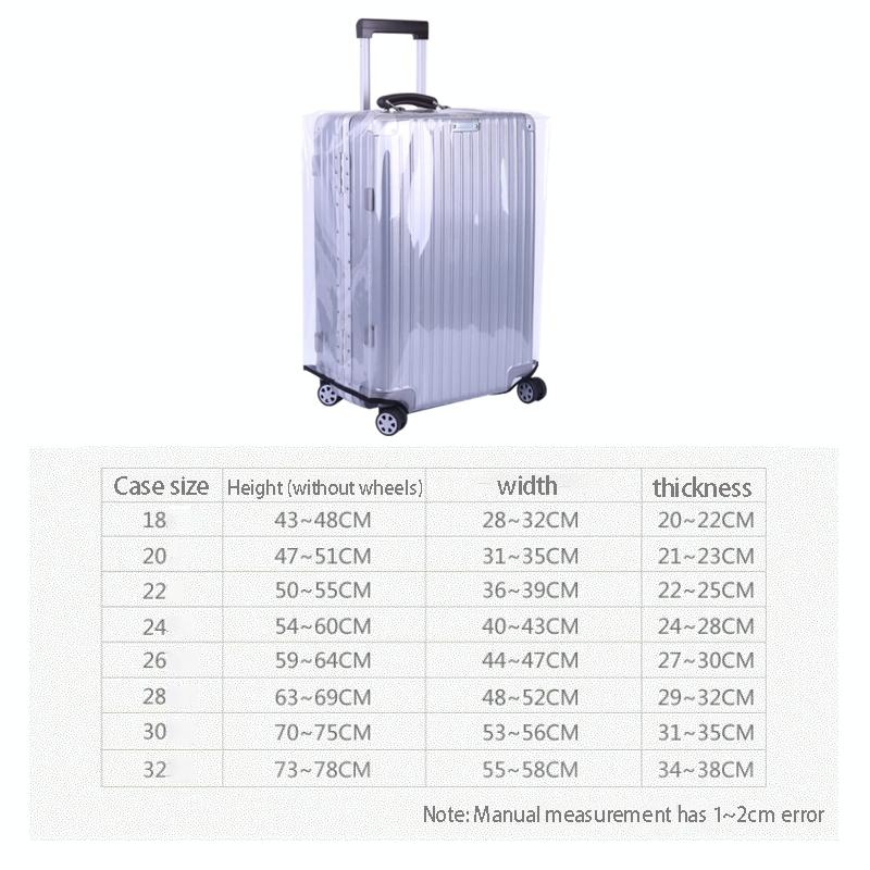 Waterproof Transparent Pvc Trolley Suitcase Cover - 20 Inch Rimless