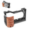 Wood Handle Metal Camera Cage For Sony A6400 / A6300 / A6100 / A6000 Stabilizer Rig