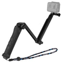 Foldable 3-Way Tripod Selfie Stick For Action Cameras - 20-58Cm Length