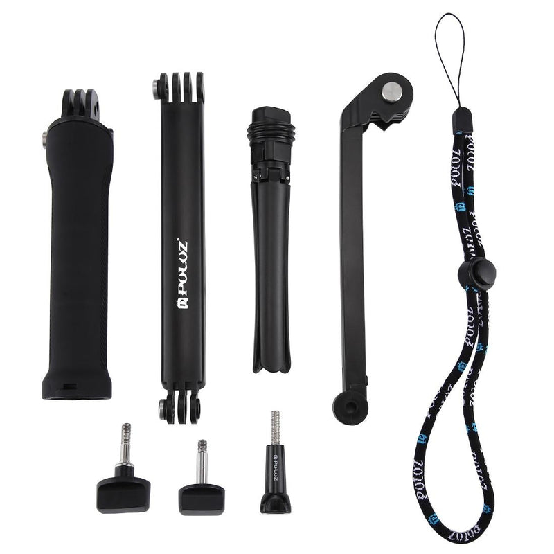 Foldable 3-Way Tripod Selfie Stick For Action Cameras - 20-58Cm Length