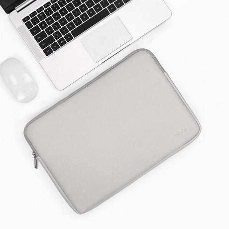 Grey Pu Leather Laptop Bag - Fits 13 / 13.3 / 14 Inch Devices