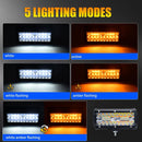 7 Inch 15W 3 Row Car Led Strip Light Working Refit Off - Road Vehicle Lamp Roof Strip Light With Yellow White Flash