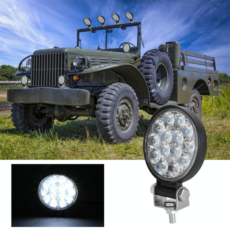 9.8W 10 - 30V Dc 6000K 3 Inch 14 Leds Circle Offroad Truck Car Driving Light Work Light Spotlight Fog Light