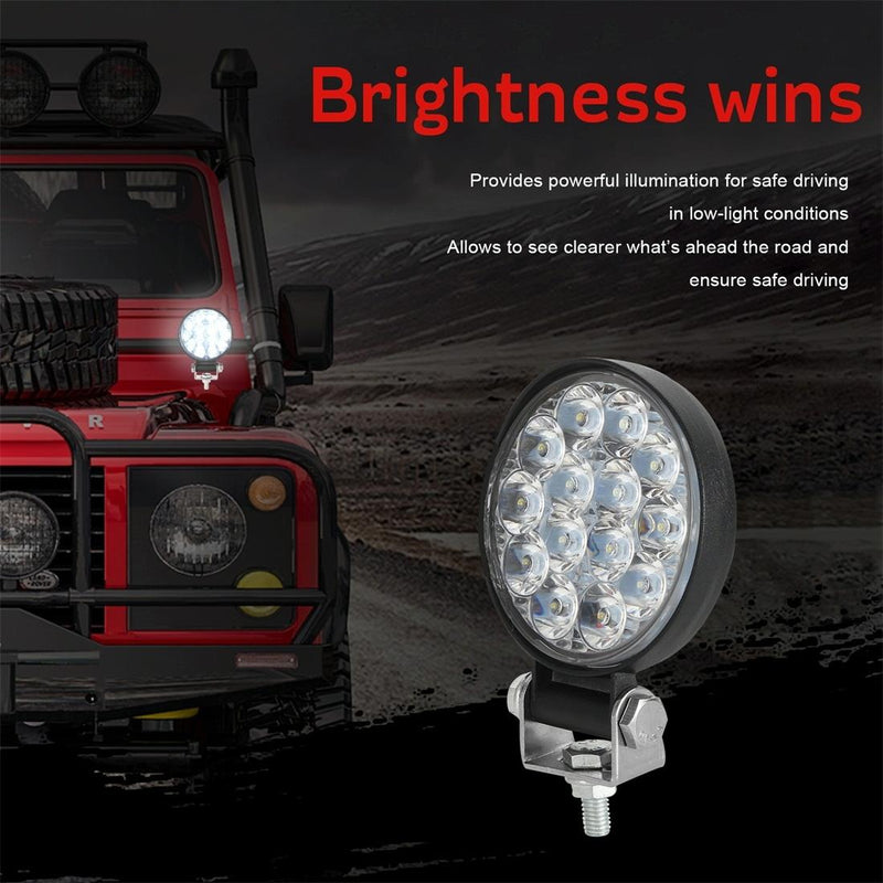 9.8W 10 - 30V Dc 6000K 3 Inch 14 Leds Circle Offroad Truck Car Driving Light Work Light Spotlight Fog Light