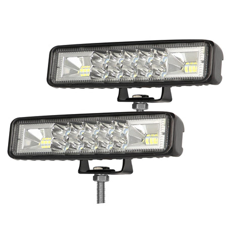 2 Pcs Car 6 Inch Dual - Row Mixed Light Strip Lamp Floodlight & Spotlight Work Light