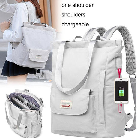 Waterproof Usb Laptop Backpack - Gray Large