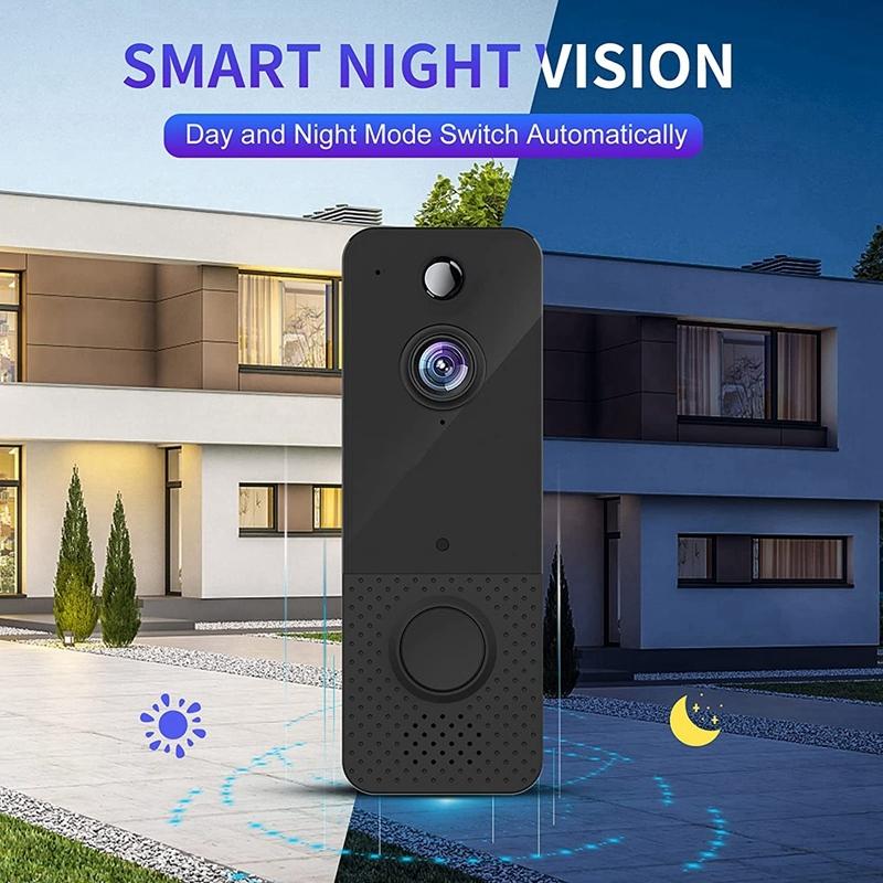 Wireless Wifi Video Doorbell With Night Vision And Ai Recognition - 720P