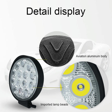 10.5W White Light Round - Shaped Waterproof Car Boat Marine Work Lights Spotlight Led Bulbs Dc 9 - 30V