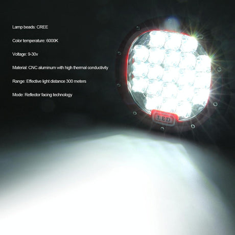 20W 7 Inch Car Round Spotlight Work Light