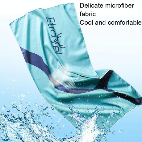 Double-Sided Fleece Bath Towel - Quick-Drying Small Blue