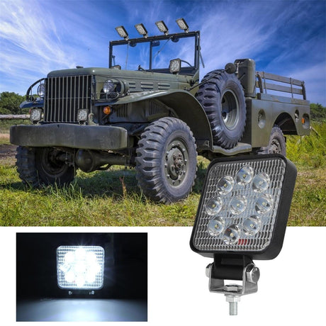 6.3W 10 - 30V Dc 6000K 3 Inch 9 Leds Square Offroad Truck Car Driving Light Work Light Spotlight Fog Light