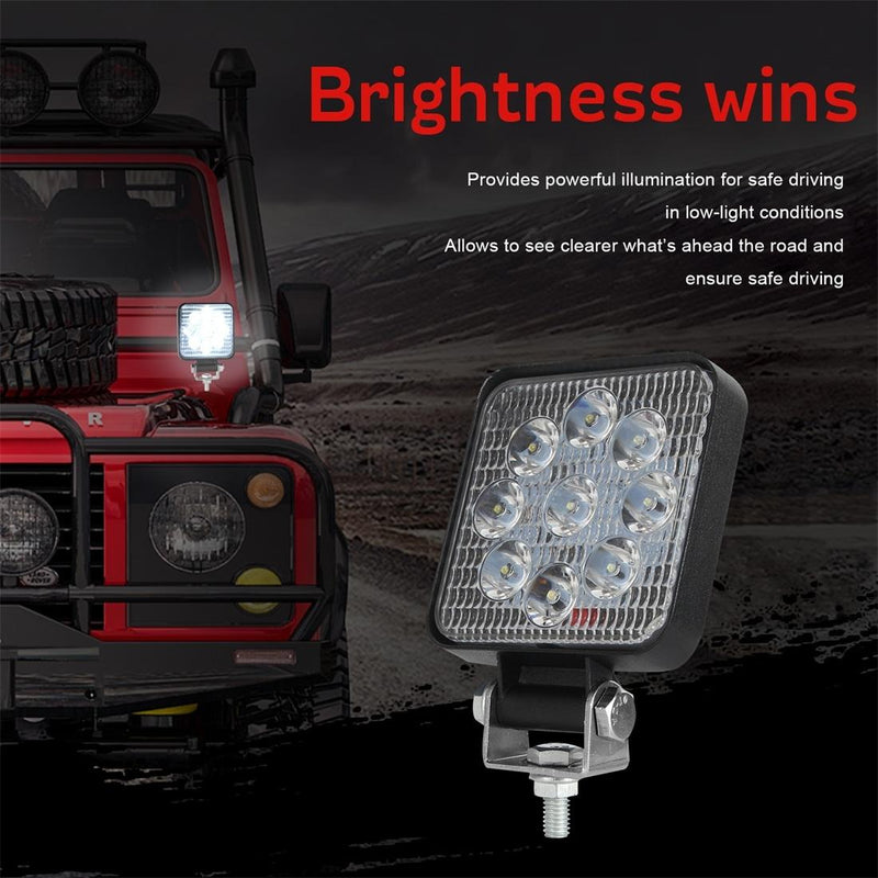 6.3W 10 - 30V Dc 6000K 3 Inch 9 Leds Square Offroad Truck Car Driving Light Work Light Spotlight Fog Light