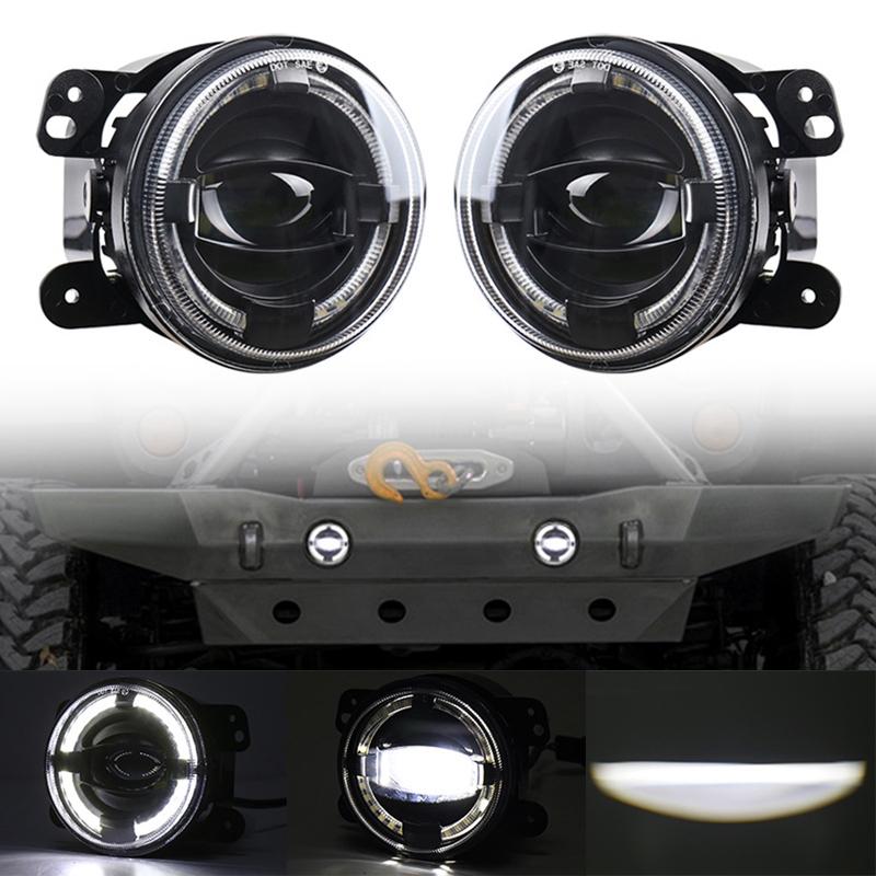 2 Pcs 4 Inch Car Led Angel Eyes Spotlight Modified Fog Lights For Jeep Wrangler / Dodge / Chrysler Pt Cruiser