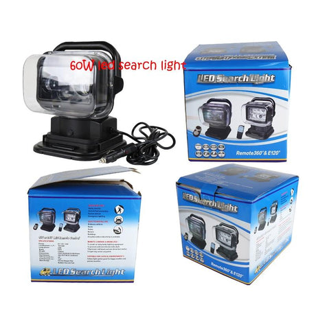 60W Dc 12 - 24V 400Lm Car 200M Wireless Remote Control 360 Degree Adjustable Led Search High Bay Lights / Spotlights