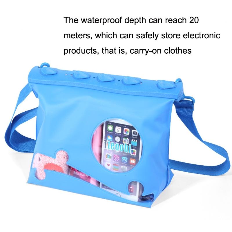 Waterproof One Shoulder Crossbody Drifting Diving Bag Medium Blue