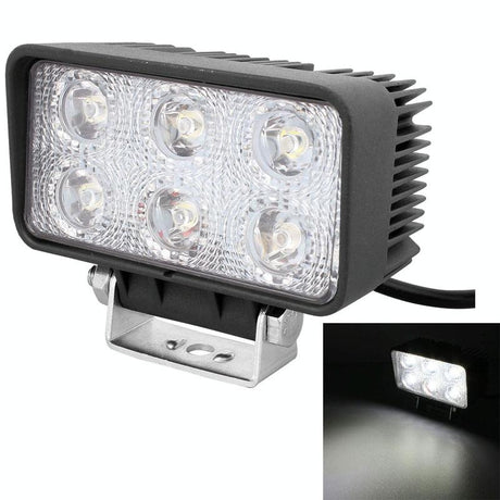 18W 1260 - 1350Lm Epistar 6 Led White 30 Degree Spot Beam Car Led Light Waterproof Ip67 Dc 10 - 30V