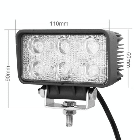 18W 1260 - 1350Lm Epistar 6 Led White 30 Degree Spot Beam Car Led Light Waterproof Ip67 Dc 10 - 30V