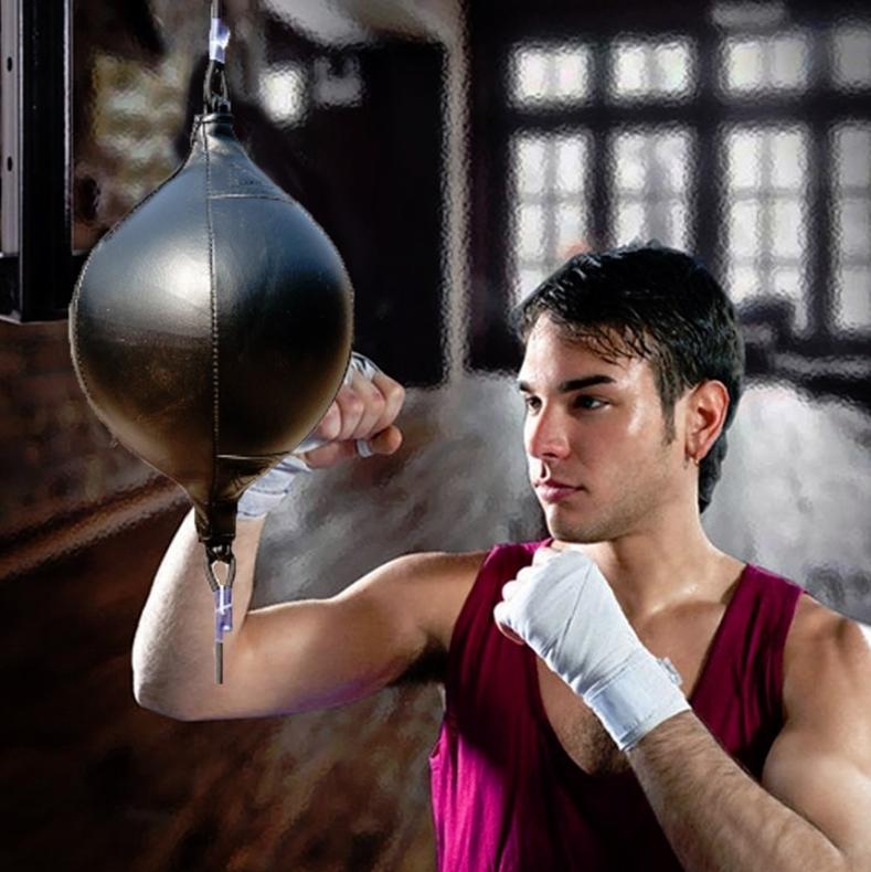 Adult Hanging Speed Ball For Boxing Fitness - Free Punching Bag - Drawstring Black