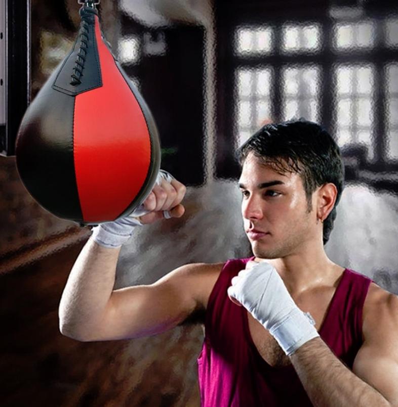 Adult Hanging Speed Ball For Boxing Fitness - Free Punching Bag - Drawstring Black