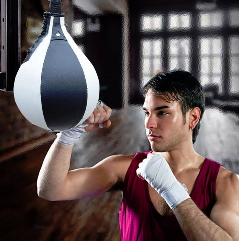 Adult Hanging Speed Ball For Boxing Fitness - Free Punching Bag - Drawstring Black