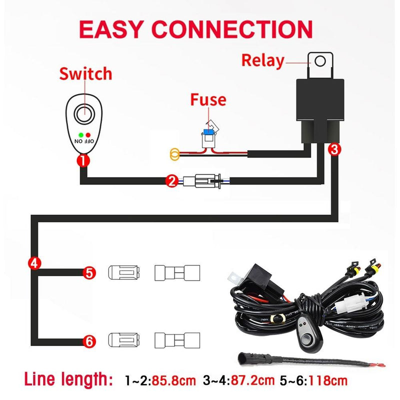 14W 9 - 30V 6 Inch Long Waterproof Car Work Headlight With Wire Set