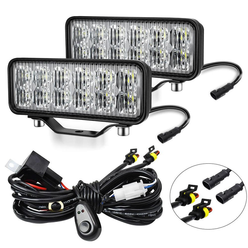 14W 9 - 30V 6 Inch Long Waterproof Car Work Headlight With Wire Set