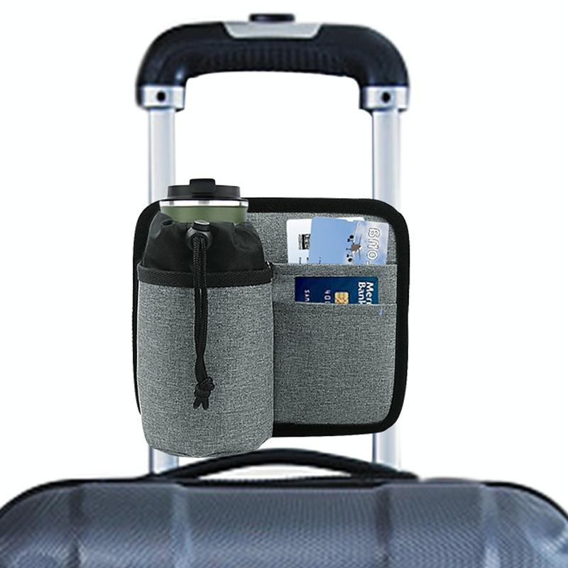 Portable Luggage Bag With Cup Holder - Gray