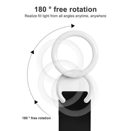 Clip-On Half-Ring Fill Light For 10Cm Mobile Phones