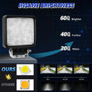 14W 9 - 30V 4 Inch Mixed Luminous Square Floodlight With Wire Set