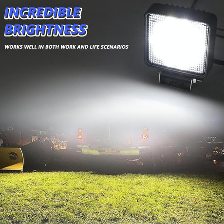 14W 9 - 30V 4 Inch Mixed Luminous Square Floodlight With Wire Set