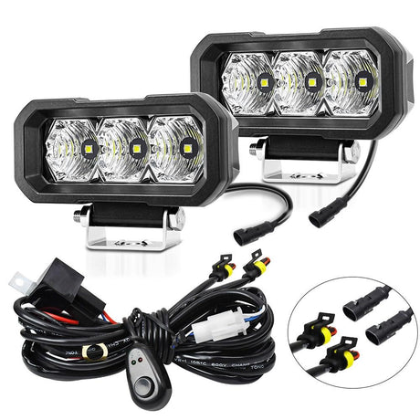 40W 9V - 30V 5 Inch Waterproof 3 - Eye Headlight - Spotlight White Light