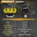 40W 9V - 30V 5 Inch Waterproof 3 - Eye Headlight - Spotlight White Light