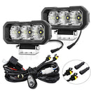 40W 9V - 30V 5 Inch Waterproof 3 - Eye Headlight - Spotlight White Light