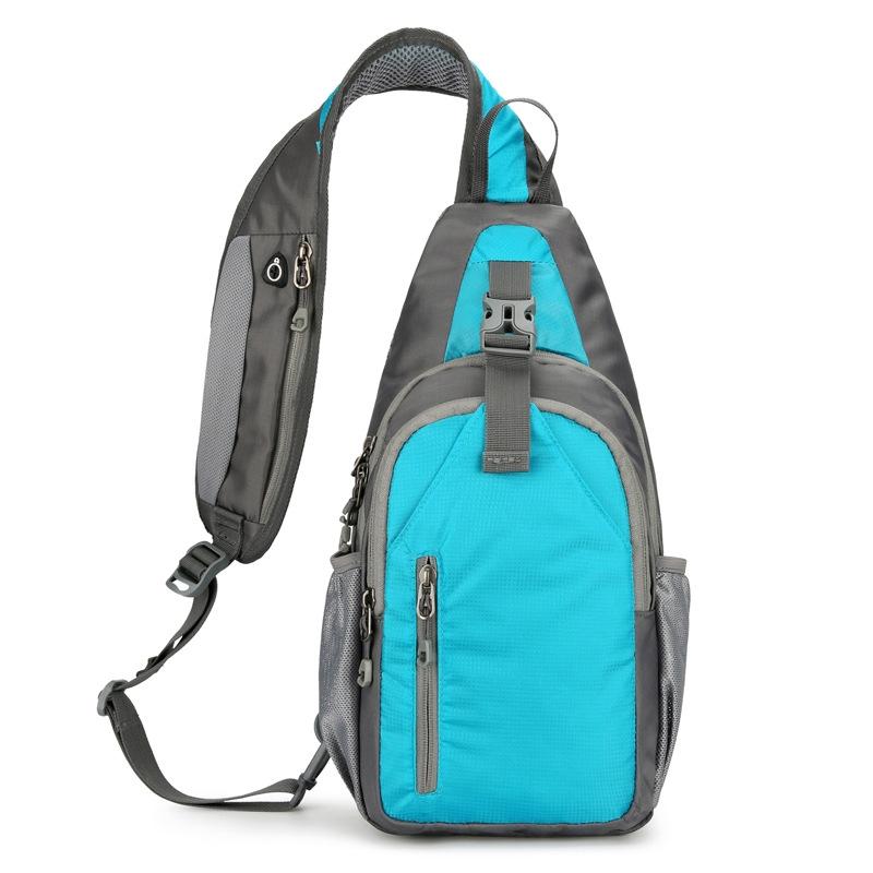 Waterproof Outdoor Sports Chest Bag Crossbody Single Shoulder Design - Lake Blue