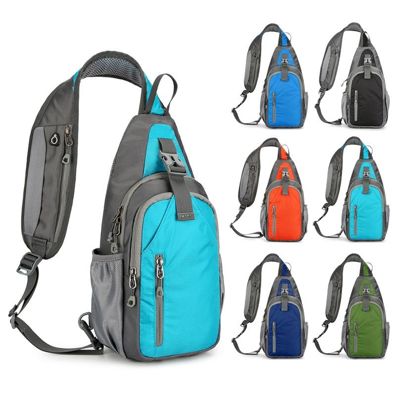 Waterproof Outdoor Sports Chest Bag Crossbody Single Shoulder Design - Lake Blue