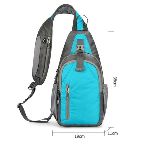 Waterproof Outdoor Sports Chest Bag Crossbody Single Shoulder Design - Lake Blue