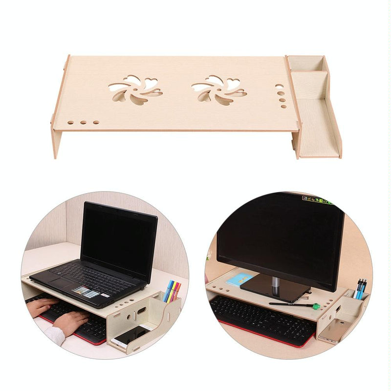 Wood Monitor Stand With Keyboard Storage - Tbd049404601A