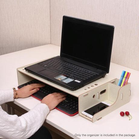 Wood Monitor Stand With Keyboard Storage - Tbd049404601A