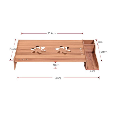 Wood Monitor Stand With Keyboard Storage - Tbd049404601A