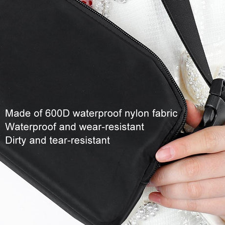 Waterproof Nylon Chest Bag For Outdoor Sports Running Mobile Phone Pocket - Black