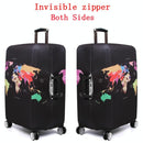 Protective Elastic Suitcase Cover - Fits 19-21 Inch Luggage - Dustproof & Scratch-Proof - World Map