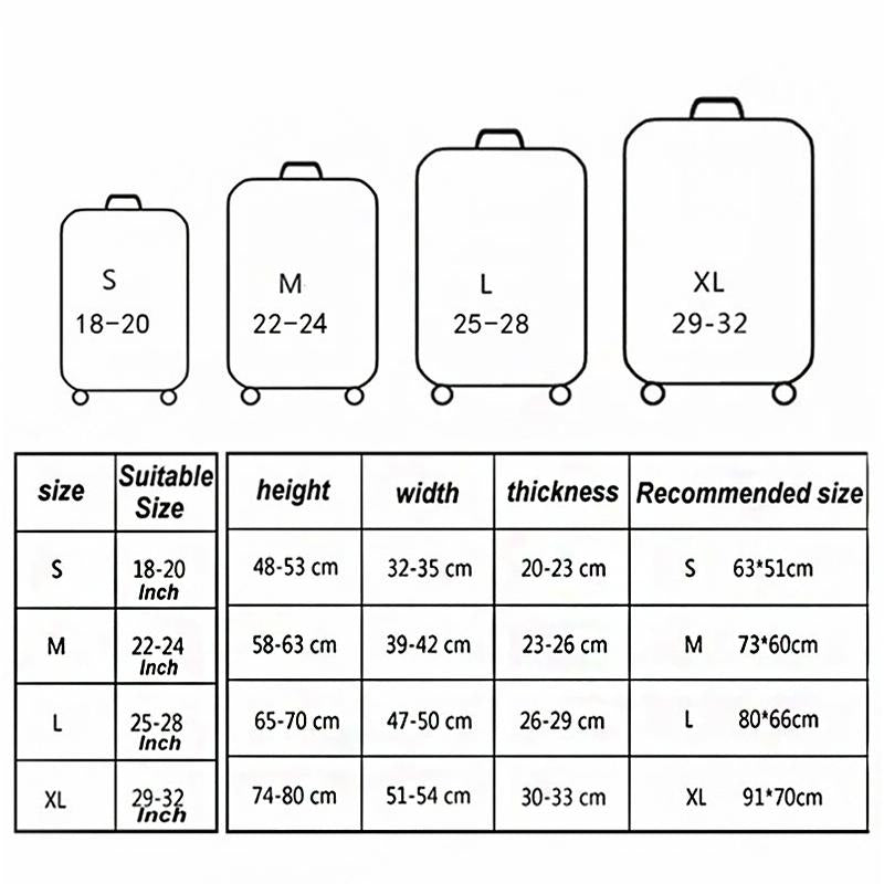 Protective Elastic Suitcase Cover - Fits 19-21 Inch Luggage - Dustproof & Scratch-Proof - World Map